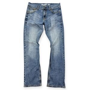 Wrangler Retro Jeans Mens 34x32 Blue Medium Wash Slim Bootcut Faded Vintage